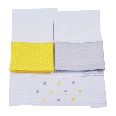 Pano de Boca Malha Poa Amarelo