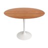 Mesa de Jantar Saarinen Tulipa Redonda - 80 Cm - Madeira Freijo - Base Branca - 1