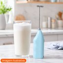 Ver imagem 2 de Mini Mixer Misturador de Bebidas Portátil Mexedor de Ovos Whey Leite Café e Espuma Azul - Casambient