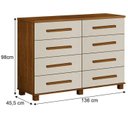 Ver imagem 2 de Cômoda San Marino 8 Gavetas Cinamomo/off - Leifer