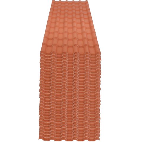 Kit com 30 Telha PVC Plan Cerâmica 2,42 Metros X 88cm com 6 Ondas Terracota - P3010021 - Afort