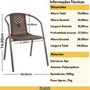 Ver imagem 3 de Cadeira com Braços Indaiá em Polipropileno - Marrom