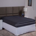 Ver imagem 1 de Capa de Colchão Casal 25cm com Zíper Protetor de Malha Lisa 1 Peça:cinza