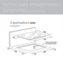 Ver imagem 3 de Fogão de Mesa Cooktop 5 Bocas Vidro Preto à Gás Suggar Bivolt