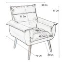 Ver imagem 2 de Poltrona Decorativa Cuba Suede Preto - MV Estofados Shop