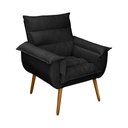 Ver imagem 3 de Poltrona Decorativa Cuba Suede Preto - MV Estofados Shop
