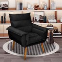 Ver imagem 1 de Poltrona Decorativa Cuba Suede Preto - MV Estofados Shop