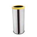 Ver imagem 1 de Lixeira Grande Inox Aro Esmaltado 50 Litros Cesto De Lixo - Amarelo