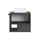 Ver imagem 5 de Gabinete de Banheiro Suspenso 60cm com 1nicho 1toalheiro 1porta e 1gaveta Bh8050 Mel/grafite com