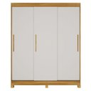 Ver imagem 1 de Guarda Roupa Casal Beija Flor 3 Portas Correr 4 Gavetas MDF Cinamomo Off White Valdemóveis