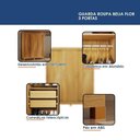 Ver imagem 5 de Guarda Roupa Casal Beija Flor 3 Portas Correr 4 Gavetas MDF Cinamomo Off White Valdemóveis