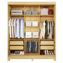 Ver imagem 6 de Guarda Roupa Casal Beija Flor 3 Portas Correr 4 Gavetas MDF Cinamomo Off White Valdemóveis