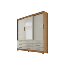Ver imagem 2 de Guarda Roupa Solteiro com Espelho 3 Portas 9 Gavetas - Buriti-cumaru/fendi - Móveis Novo Horizonte