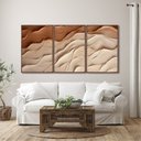 Ver imagem 1 de Quadro Decorativo Modelo Areia com 3 Telas para Sala, Casa de Praia, Lavabo 60cm X 90cm Com Vidro