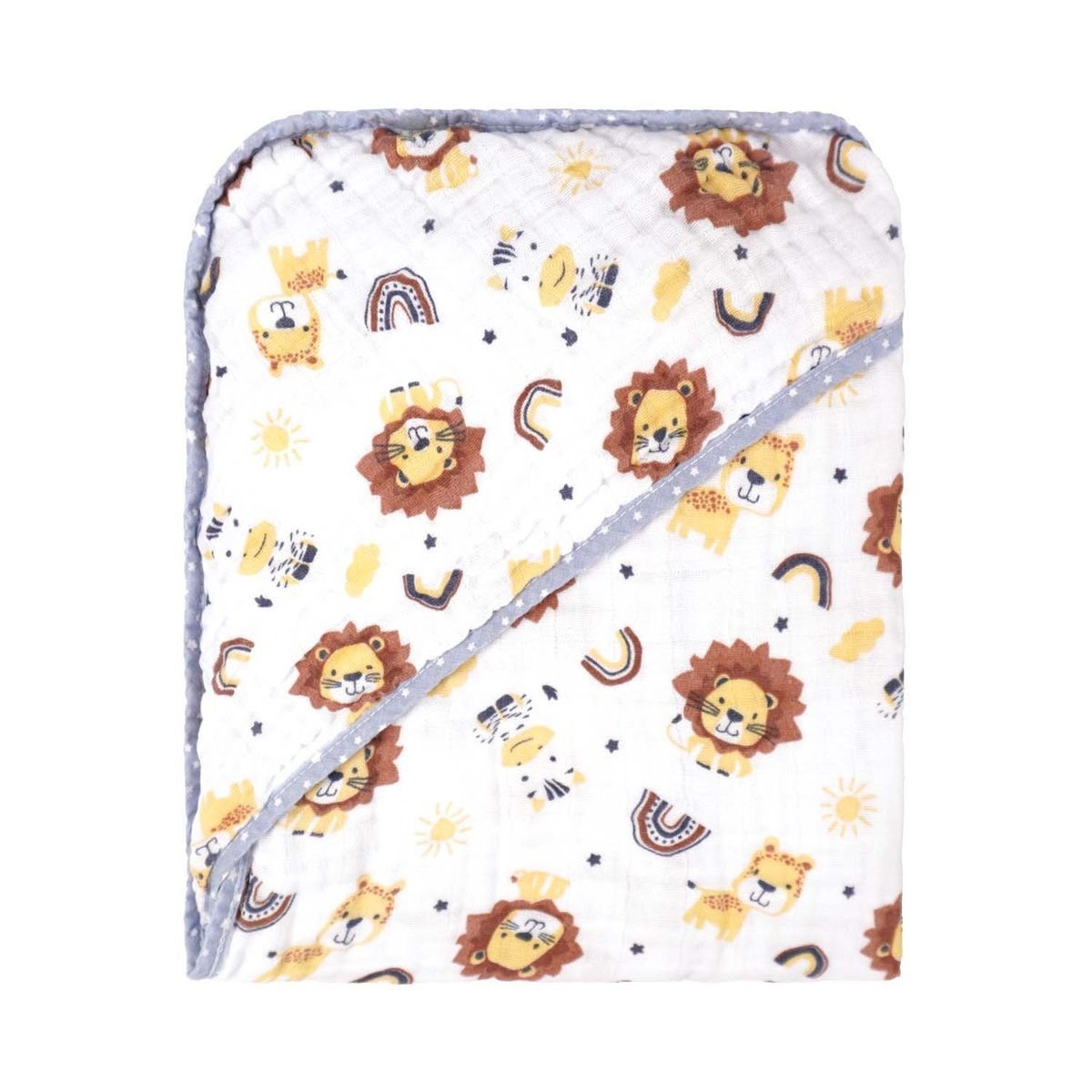 Toalha de Banho Bebe Soft com Capuz Bublim: Leão