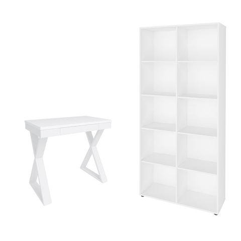 Conjunto Escritório Home: Escrivaninha 6009 + Estante 5333