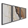 Quadro Decorativo Modelo Rocha com 3 Telas para Sala, Casa de Praia, Lavabo 60cm X 90cm Sem Vidro - 1