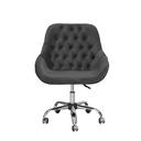 Ver imagem 2 de Cadeira Poltrona Decorativa Rodinhas Regulagem Altura Alice Veludo Grafite