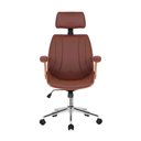 Ver imagem 2 de Cadeira Lisboa Office Presidente Marrom