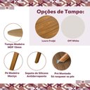Ver imagem 4 de Mesa Redonda Maia Mdf 90cm Pé Madeira Jantar ou Cozinha Tampo Marrom