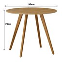 Ver imagem 3 de Mesa Redonda Maia Mdf 90cm Pé Madeira Jantar ou Cozinha Tampo Marrom