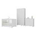 Ver imagem 2 de Quarto de Bebê Completo com Berço Americano 3 em 1 Dengo Multimóveis Mp4592 Branco