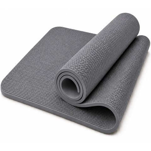 Tapete de Yoga Profissional Antiderrapante para Treinos (Cinza)