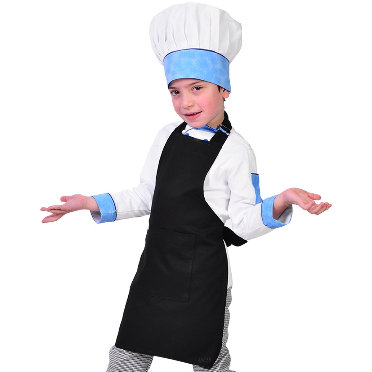 Avental Infantil Chef de Cozinha Corpo Inteiro de 04 a 08 anos - Wp Connect - Preto - Único - 3