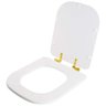 Assento Sanitário com Fechamento Lento Unic Branco para Vaso Deca com Ferragem Dourada - 2
