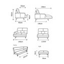 Ver imagem 4 de Sofá Evans Canto + Chaise com Puff Couro Pérola 596cm - 69883