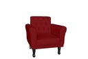 Ver imagem 2 de Kit 2 Poltronas Decorativa Classic Suede Marsala Pés Madeira Ms Decor