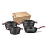 Conjunto de Panelas de Ferro Fundido com Frigideira 4 Pçs com Tampa de Ferro Mta 8419 - 1
