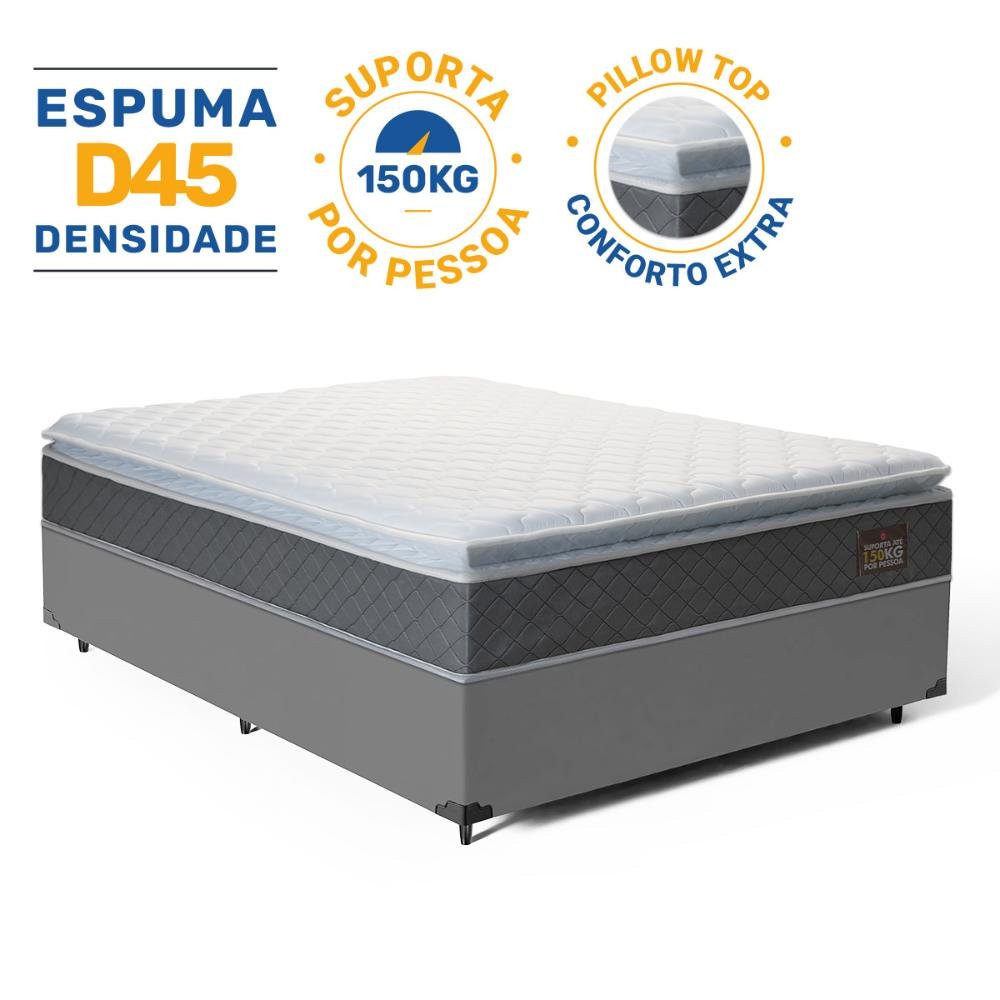 Cama Box com Colchão de Espuma D45 Pillow Top Fort Comfort Casal 138cm - 2