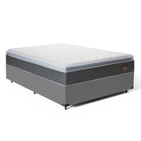 Cama Box + Colchão de Espuma D45 Pillow Top Fort Comfort Casal 138 cm