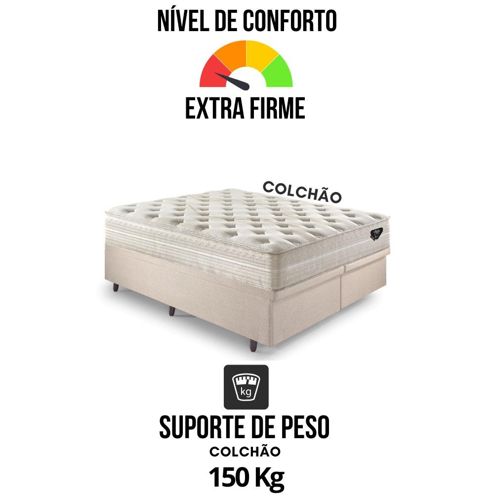 Base Box Baú King 193x203 Linho com Colchão Audaz Molas Ensacadas - 7