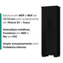 Ver imagem 5 de Armario para Lavanderia Multiuso 2 Portas 126x51 cm Mini Preto Rudk