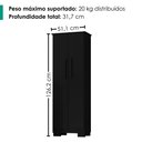 Ver imagem 3 de Armario para Lavanderia Multiuso 2 Portas 126x51 cm Mini Preto Rudk