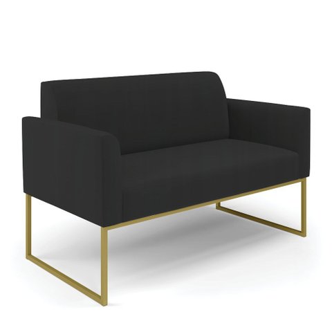 Sofá Namoradeira Base Industrial Dourado Marisa Veludo D03 - D?rossi