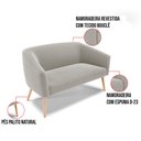 Ver imagem 4 de Sofá Namoradeira 2 Lugares Pé Palito Natural Stella Bouclê Cinza D03 - D'Rossi