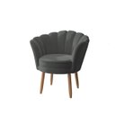 Ver imagem 2 de 01 Poltrona Decorativa Pétala Escritório Sala Recepção Veludo Cinza - Visalar