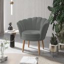 Ver imagem 1 de 01 Poltrona Decorativa Pétala Escritório Sala Recepção Veludo Cinza - Visalar