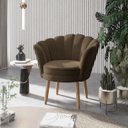 Ver imagem 3 de 01 Poltrona Decorativa Pétala Escritório Sala Recepção Veludo Cinza - Visalar