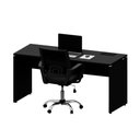 Ver imagem 2 de Mesa Escritório Plataforma 150cm 1 Cx de Tomada Pé Painel F5 Cor:preto