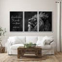 Ver imagem 2 de Quadro Decorativo Preto e Branco Nunca Foi Sorte, Sempre Foi Deus Modelo Preto e Branco com 3 Telas 60x90cm Com Vidro