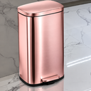Ver imagem 2 de Lixeira Inox Retangular c/Pedal 30L. Escovado Mood - Rose Gold