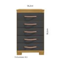 Ver imagem 3 de Cômoda com 5 Gavetas 56,2cm Multimóveis CR35670 Madeirado/Cinza
