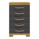 Ver imagem 4 de Cômoda com 5 Gavetas 56,2cm Multimóveis CR35670 Madeirado/Cinza