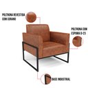 Ver imagem 6 de Kit 2 Poltronas Base Industrial Alta Preto Marisa Corano Nozes D03 - D'rossi Drossi