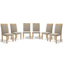 Ver imagem 1 de Kit com 6 Cadeiras Maiara Madeira Maciça Estofadas para Mesa de Jantar Veludo Bege 102