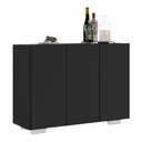 Ver imagem 3 de Aparador Buffet 3 Portas com Pés Quadrados Veneza Multimóveis MP1010 Preto/Branco